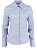 Kustom Kit Oxford-Hemd Tailored Fit Langarm für Damen, Black 32 (XXS/6), K702 – Light Blue