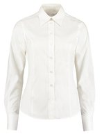 Kustom Kit Oxford-Hemd Tailored Fit Langarm für Damen, Black 32 (XXS/6), K702 – White