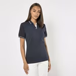 Kustom Kit Klassisches Polo mit abgeschrägter Knopfleiste, Navy/White 34 (XS/8), K706 – Bild 2