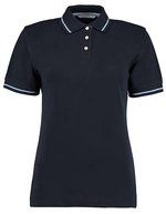 Kustom Kit Klassisches Polo mit abgeschrägter Knopfleiste, Navy/White 34 (XS/8), K706 – Bild 2