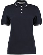 Kustom Kit Klassisches Polo mit abgeschrägter Knopfleiste, Navy/White 34 (XS/8), K706 – Navy/White