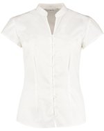 Kustom Kit Tailored Fit Bluse mit Mandarin-Kragen, Black 34 (XS/8), K727 – Bild 3