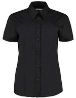 Kustom Kit Popeline Hemd kurzarm tailliert für Damen, Black 34 (XS/8), K728 – Bild 2