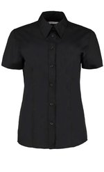 Kustom Kit Popeline Hemd kurzarm tailliert für Damen, Black 34 (XS/8), K728 – Bild 3