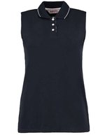 Kustom Kit Ärmelloses Polo Classic Fit Baumwolle, Navy/White 34 (XS/8), K730 – Bild 2