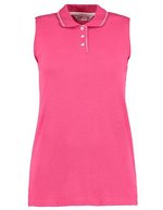 Kustom Kit Ärmelloses Polo Classic Fit Baumwolle, Navy/White 34 (XS/8), K730 – Raspberry/White
