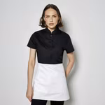 Bargear Elegant Blouse Shirt with Mandarin Collar, Black 34 (XS/8), K736 – image 2