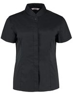 Bargear Elegantes Blusenshirt mit Mandarin-Kragen – Black