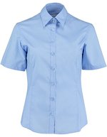 Kustom Kit Businesshemd Kurzarm Tailored Fit für Damen, Black 32 (XXS/6), K742F – Light Blue