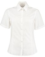 Kustom Kit Businesshemd Kurzarm Tailored Fit für Damen, Black 32 (XXS/6), K742F – White