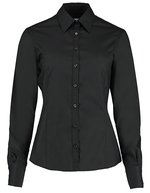 Kustom Kit Business Hemd Tailored Fit Langarm für Damen – Black
