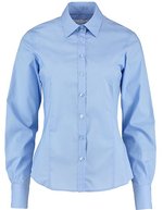 Kustom Kit Business Hemd Tailored Fit Langarm für Damen – Light Blue