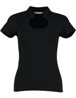 Kustom Kit T-Shirt mit Keyhole-Ausschnitt für Damen, Black M/L (12-14), K755 – Bild 2