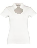 Kustom Kit T-Shirt mit Keyhole-Ausschnitt für Damen, Black M/L (12-14), K755 – White