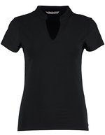 Kustom Kit Regular Fit Mandarin Collar Top für Damen – Black