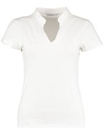 Kustom Kit Regular Fit Mandarin Collar Top für Damen – White