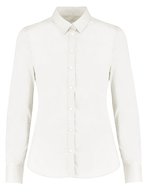 Kustom Kit Tailliertes Stretch-Oxford-Shirt mit langen Ärmeln – White