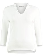 Kustom Kit Mandarin-Kragen T-Shirt mit 3/4-Ärmeln – White