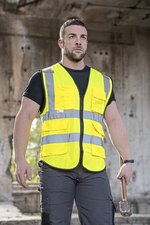 Korntex Multifunktionale Sicherheitsweste "Munich, Signal Yellow L/XL, KX030 – Bild 1