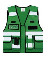 Taktische Weste Bonn mit Taschen und Reflexstreifen – Green