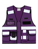 Taktische Weste Bonn mit Taschen und Reflexstreifen – Purple