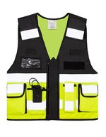 Korntex Taktische Weste Bonn mit Taschen und Reflexstreifen, Signal Yellow M/XL, KX040 – Segnale Giallo/Nero