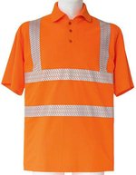 Korntex Hi-Vis Broken Reflective Polo-Shirt Manchester, Signal Orange S, KX073 – Bild 2