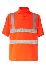 Korntex Hi-Vis Broken Reflective Polo-Shirt Manchester, Signal Orange S, KX073 – Bild 3