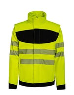 Korntex Hi-Vis Softshelljacke mit Druckfläche, Signal Orange/Black S, KX1003 – Signal Yellow/Black