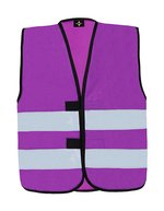 Korntex Sicherheitsweste mit Reflexstreifen für Kinder, Yellow/Orange S (7-12 Jahre), KX100K – Violett