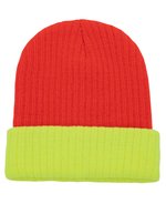Korntex Two-Tone Beanie aus Polyacryl, Black/Grey One Size, KX116 – Arancione/Giallo