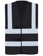 Hi-Vis Warnweste mit 4 Reflexstreifen – Black
