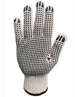 Korntex Grobstrick-Arbeits-Handschuhe mit Noppen – Ecru/Black