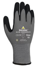 Korntex Elastische Nitrilschaum-Handschuhe Izmir, Black/Grey 6, KX157 – Bild 3