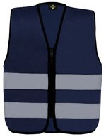 Korntex Hi-Vis Sicherheitsweste Aalborg für Kinder, Signal Orange S (7-12 Jahre), KX201 – Blu navy