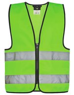 Korntex Hi-Vis Sicherheitsweste Aalborg für Kinder, Signal Orange S (7-12 Jahre), KX201 – Verde neon