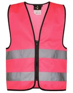 Korntex Hi-Vis Sicherheitsweste Aalborg für Kinder, Signal Orange S (7-12 Jahre), KX201 – Rosa neon