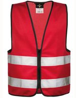 Korntex Hi-Vis Sicherheitsweste Aalborg für Kinder, Signal Orange S (7-12 Jahre), KX201 – Rosso