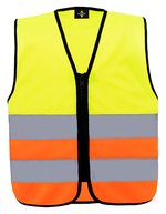 Korntex Hi-Vis Sicherheitsweste Aalborg für Kinder, Signal Orange S (7-12 Jahre), KX201 – Segnale Giallo/Segnale Arancione