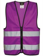 Korntex Hi-Vis Sicherheitsweste Aalborg für Kinder, Signal Orange S (7-12 Jahre), KX201 – Violett