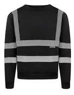 Korntex Hi-Vis Sweatshirt Limerick mit Reflexstreifen – Black