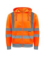 Korntex Hi-Vis Kapuzen-Sweatjacke mit Reflexstreifen – Signal Orange