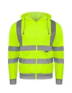 Korntex Hi-Vis Kapuzen-Sweatjacke mit Reflexstreifen – Signal Yellow