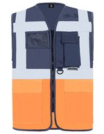 Korntex Multifunktionale Sicherheitsweste Berlin, metallfrei, Blue XL, KX802 – Navy/Orange