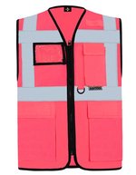Korntex Multifunktionale Sicherheitsweste Berlin, metallfrei, Blue XL, KX802 – Neon Pink