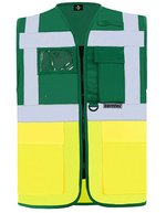 Korntex Multifunktionale Sicherheitsweste Berlin, metallfrei, Blue XL, KX802 – Paramedic Green/Signal Yellow