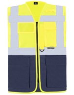 Korntex Multifunktionale Sicherheitsweste Berlin, metallfrei, Blue XL, KX802 – Signal Yellow/Navy