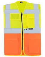 Korntex Multifunktionale Sicherheitsweste Berlin, metallfrei, Blue XL, KX802 – Signal Yellow/Signal Orange