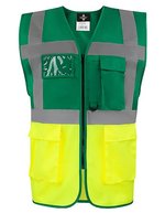 CO² Neutral Multifunctional Executive Safety Vest Hamburg – Paramedic Green/Yellow