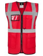 Korntex CO²-neutrale Multifunktions-Sicherheitsweste Hamburg, Paramedic Green/Yellow 4XL, KX810 – Red